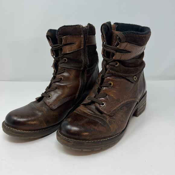 Dromedaris Boots Women's 39 Kara Chocolate Print Leather AJN19 Steam Punk - Picture 6 of 13